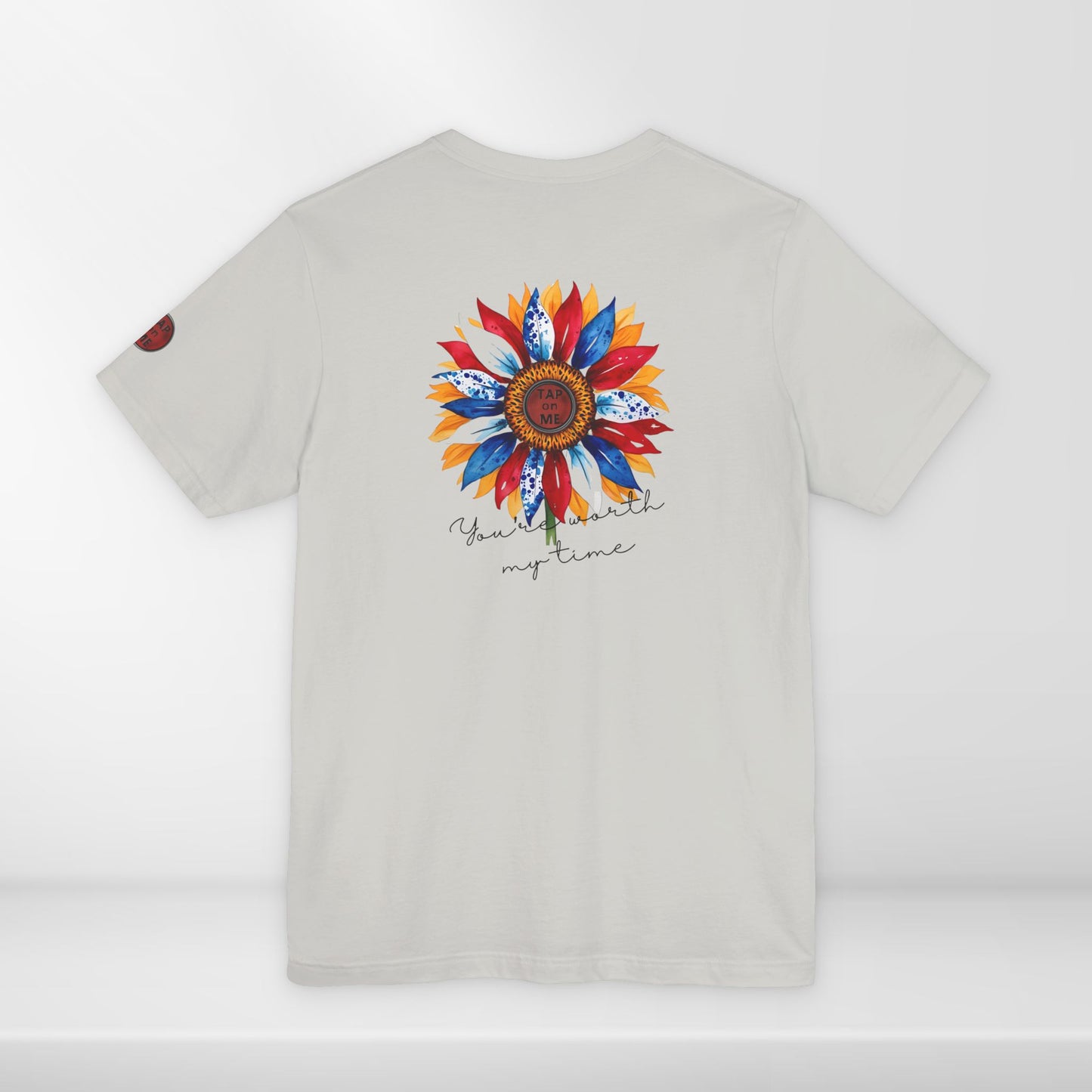 (e11332) You're worth my time (patriotic flower) short sleeve