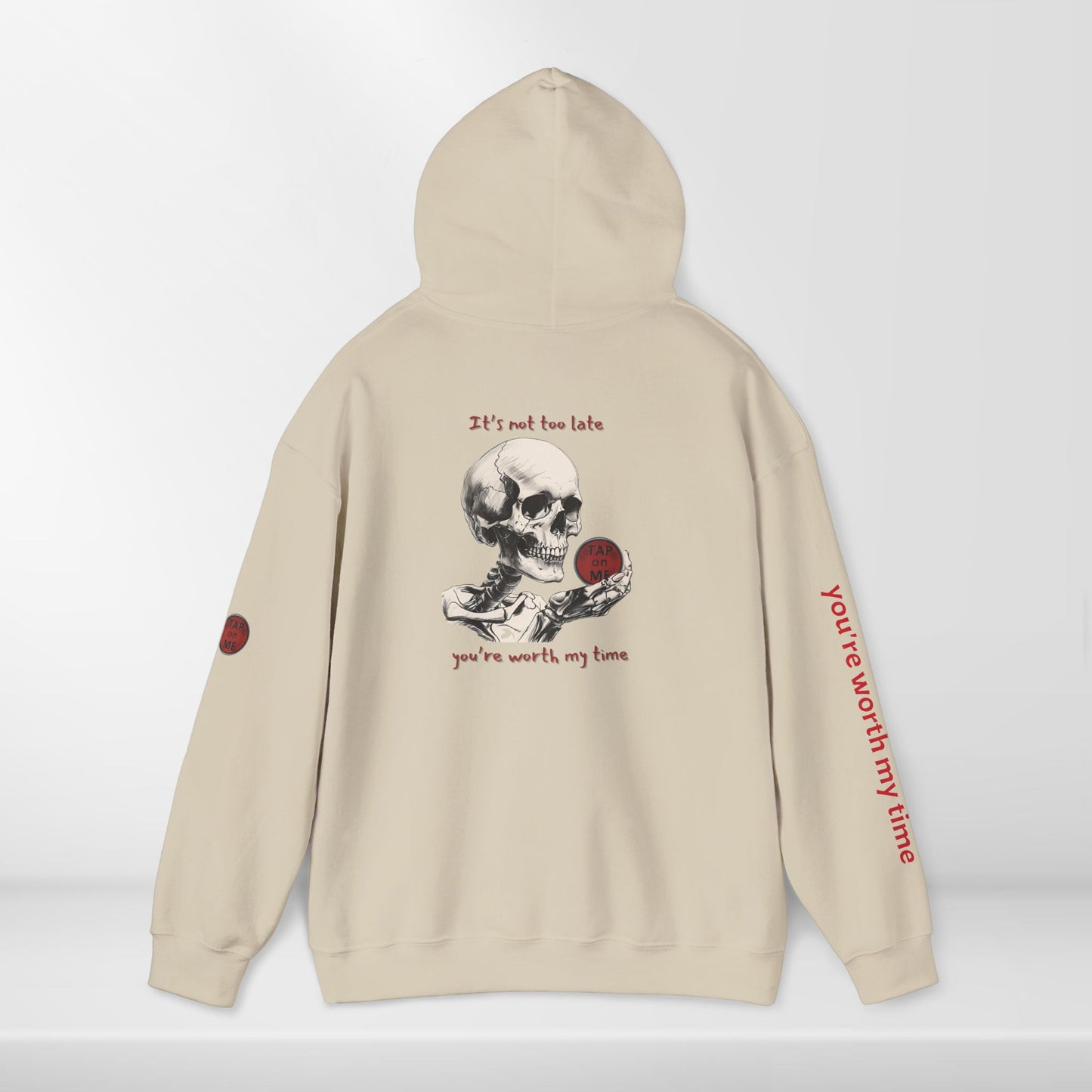 (e31439) It's not too late (skeleton) heavy hoodie
