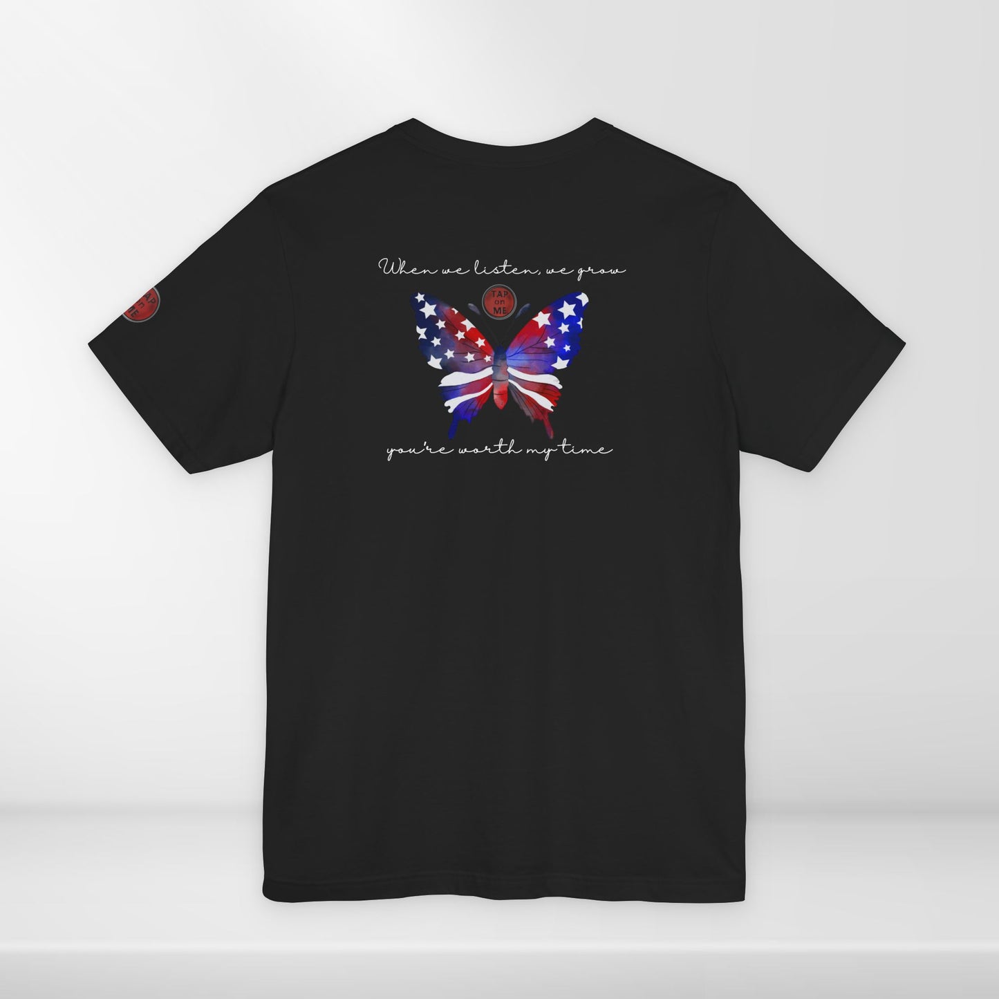 (e11335) You're worth my time (patriotic butterfly) short sleeve