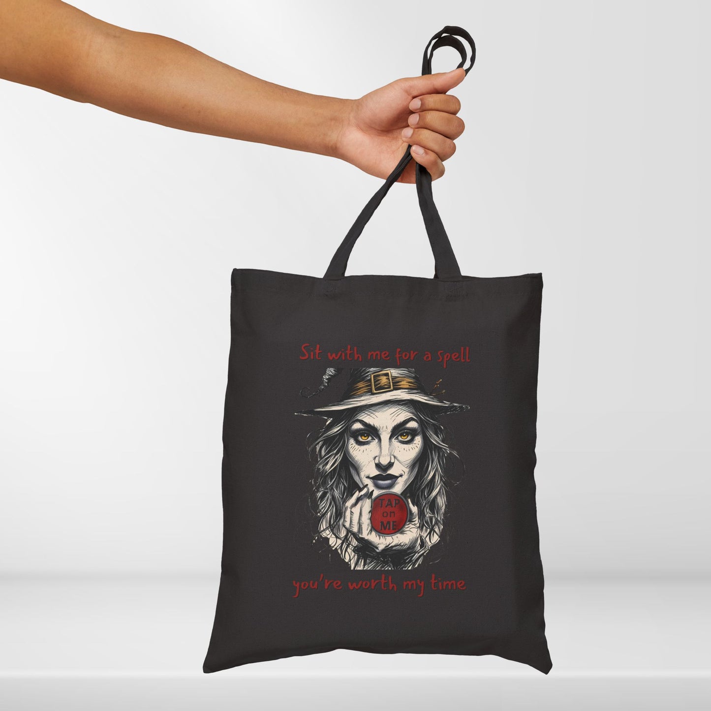 (e51436) Sit with me for a spell (witch) tote bag