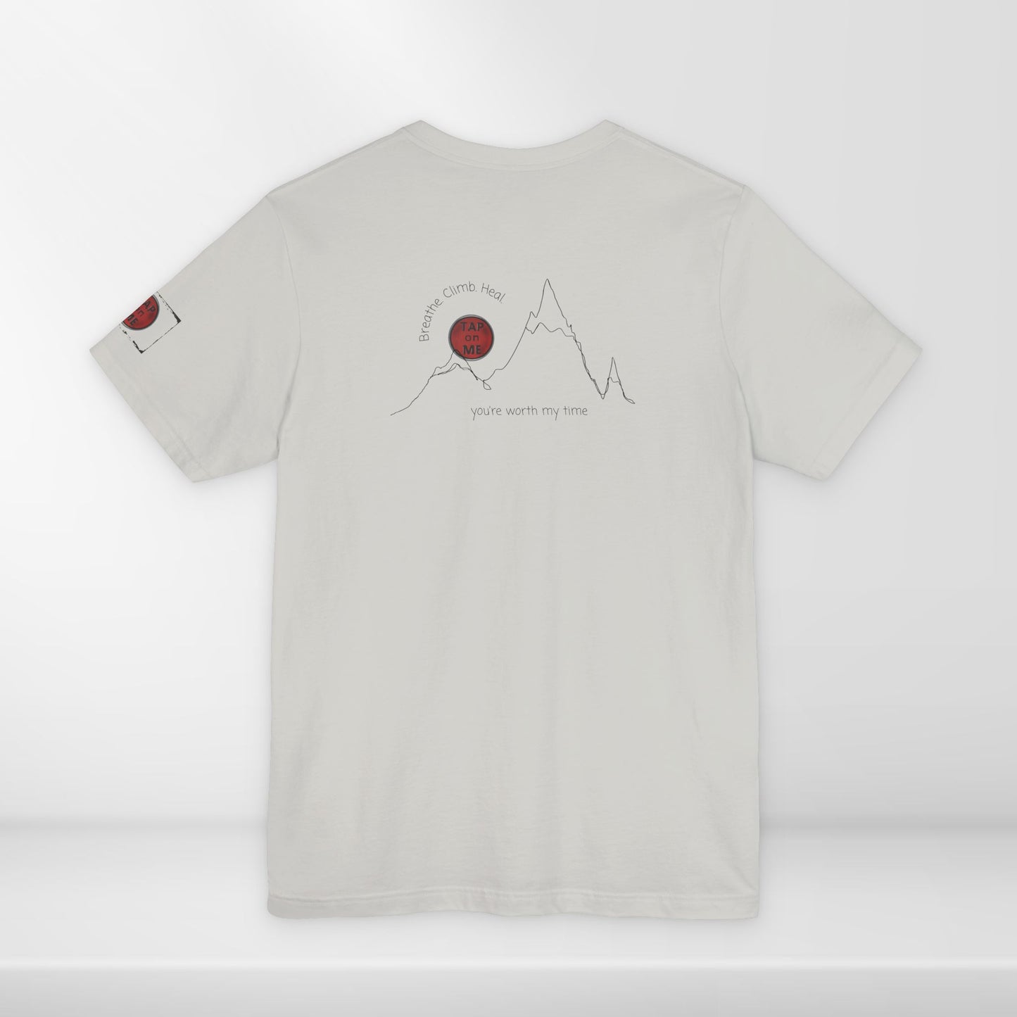 (d12055) Breathe. Climb. Heal. (mountains) short sleeve