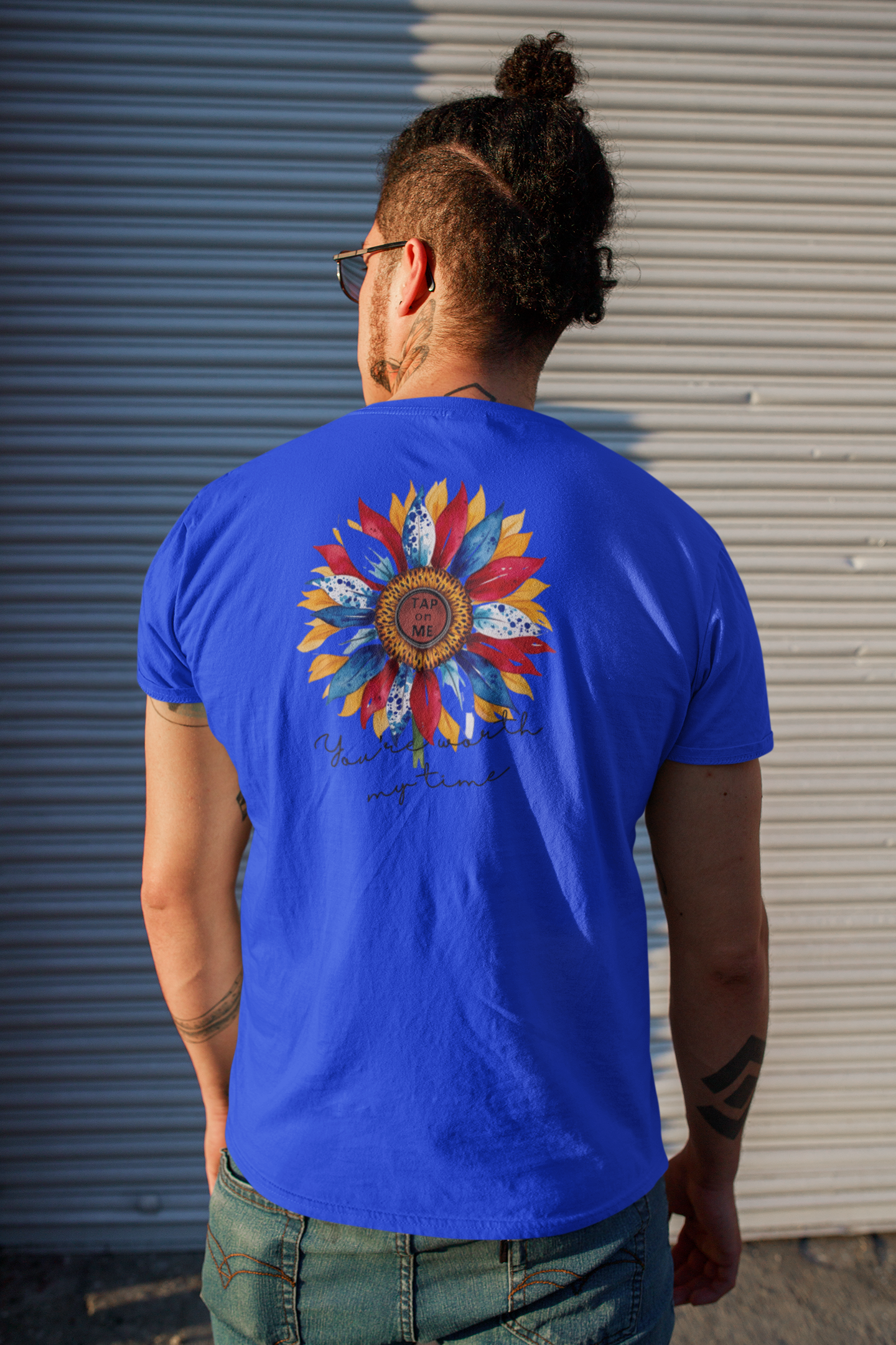 (e11332) You're worth my time (patriotic flower) short sleeve