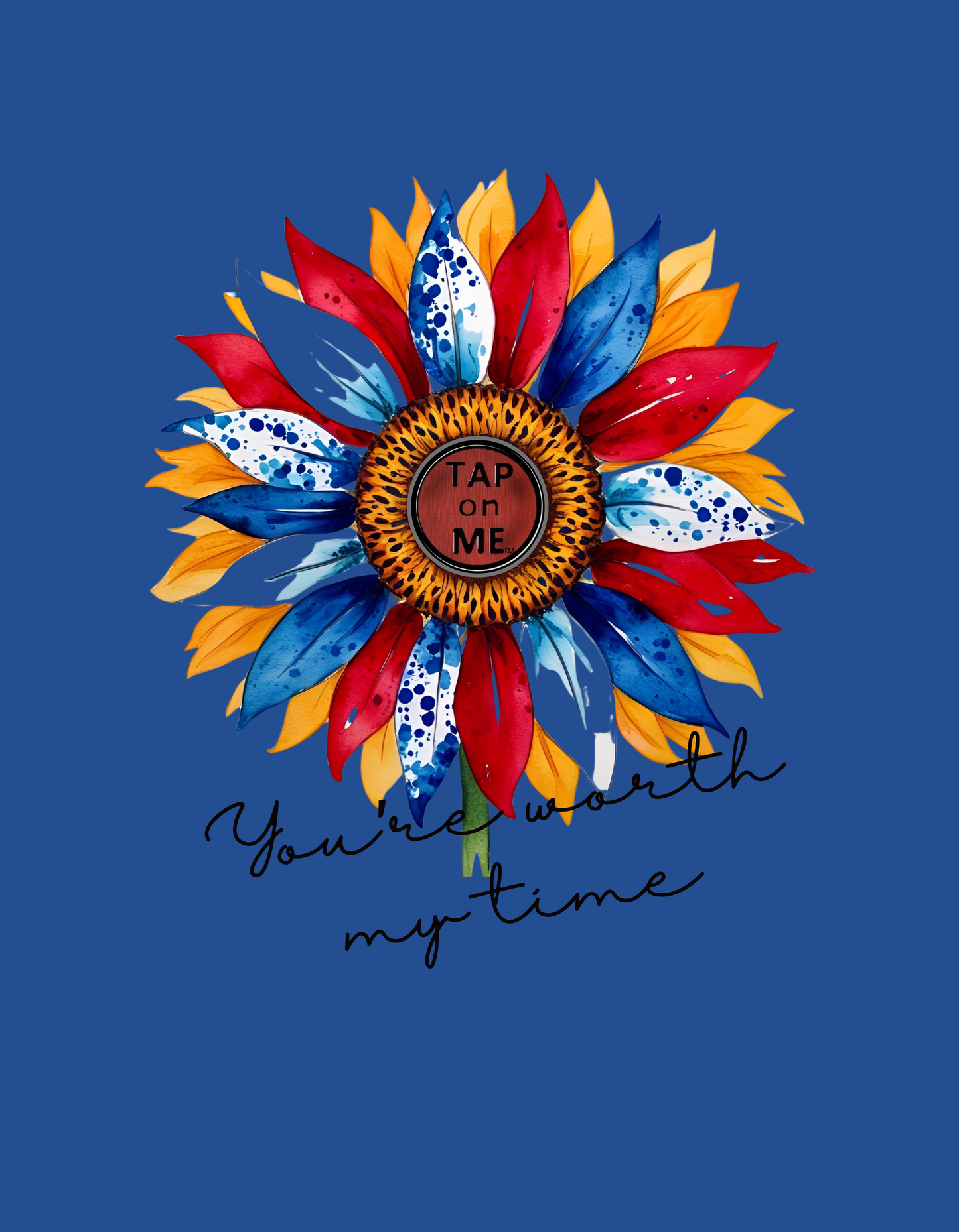 (e11332) You're worth my time (patriotic flower) short sleeve