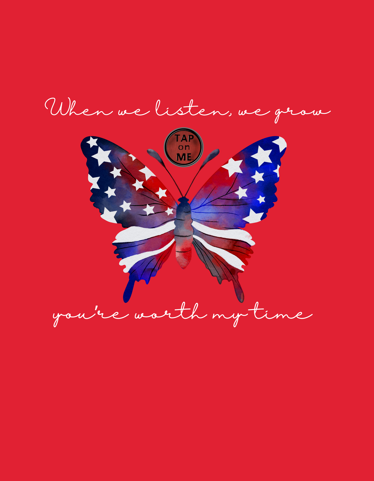 (e11335) You're worth my time (patriotic butterfly) short sleeve