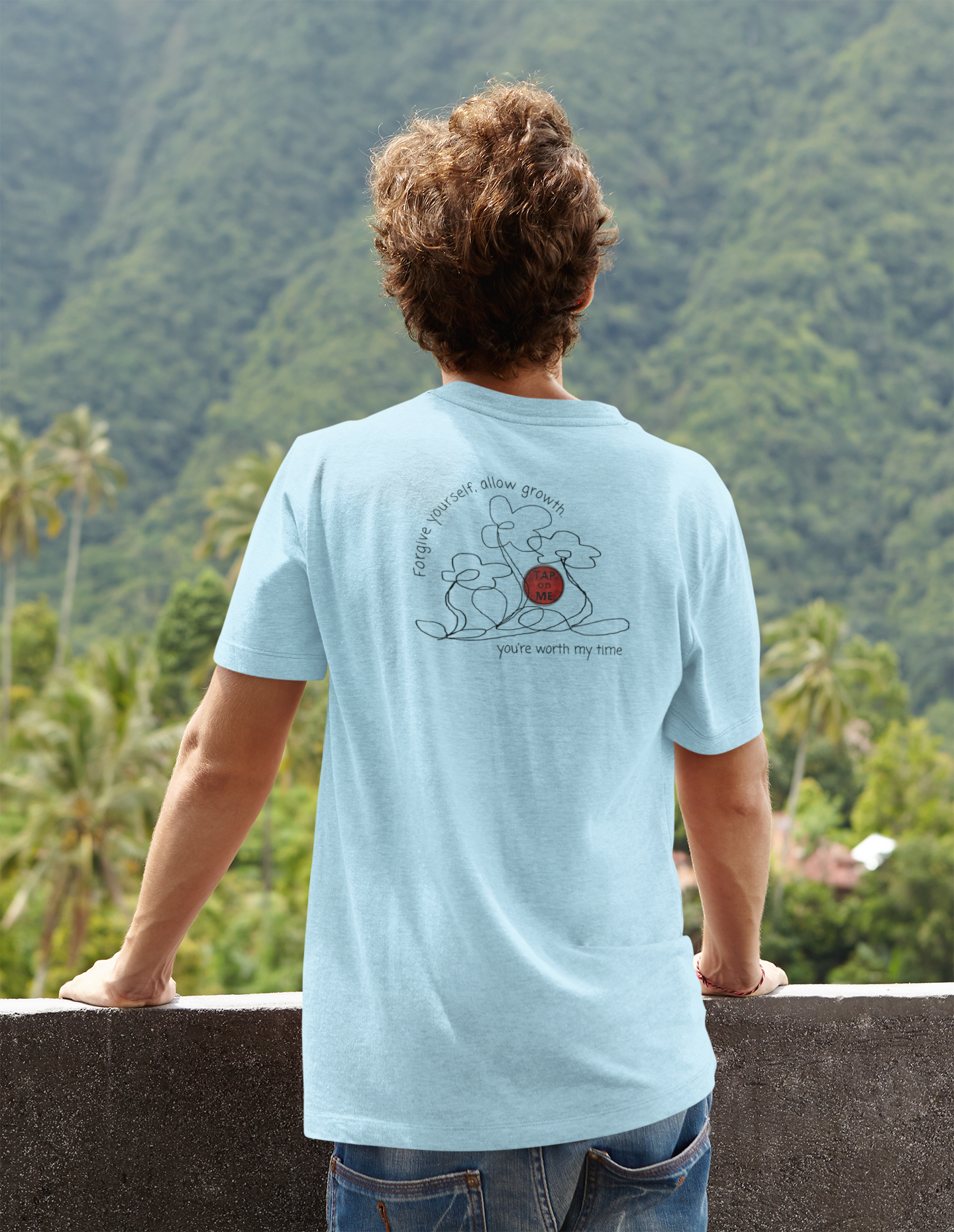 (d12058) Forgive yourself, allow growth (flowers) short sleeve