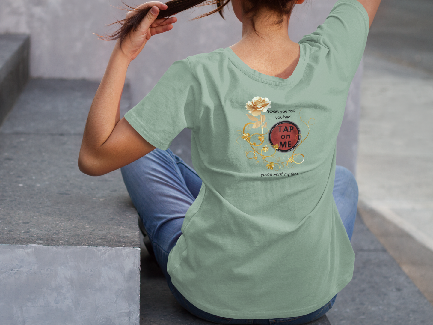 (a10208) When you talk, you heal (rose) short sleeve