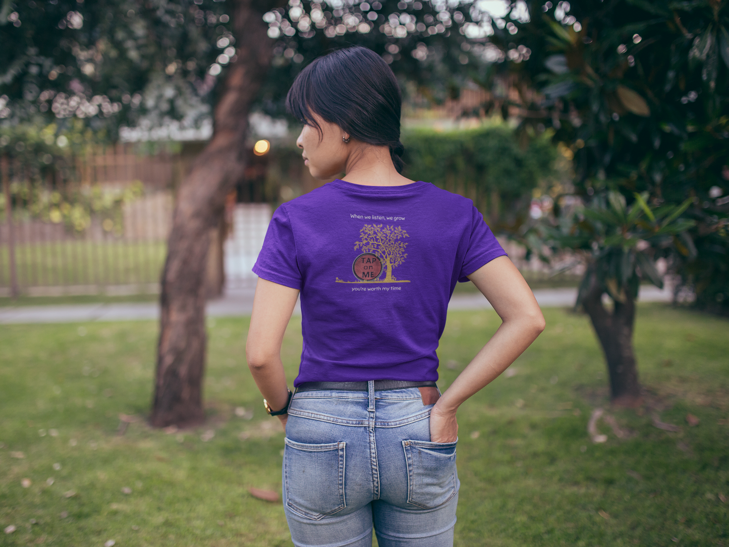 (a10107) When we listen, we grow (tree) short sleeve