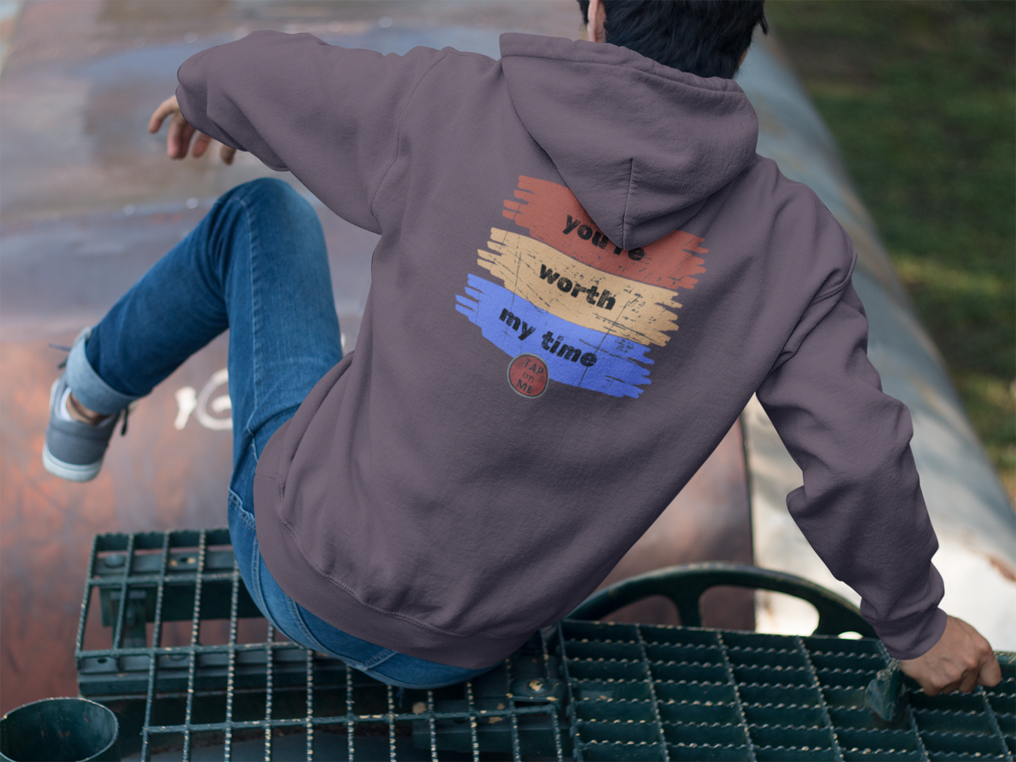 (b30348) You're worth my time (swipe) heavy hoodie