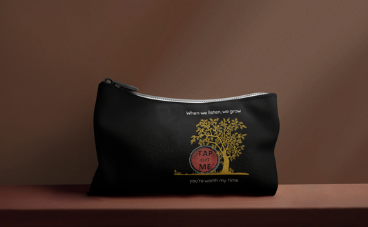 (f50707) When we listen, we grow (tree) zipper pouch