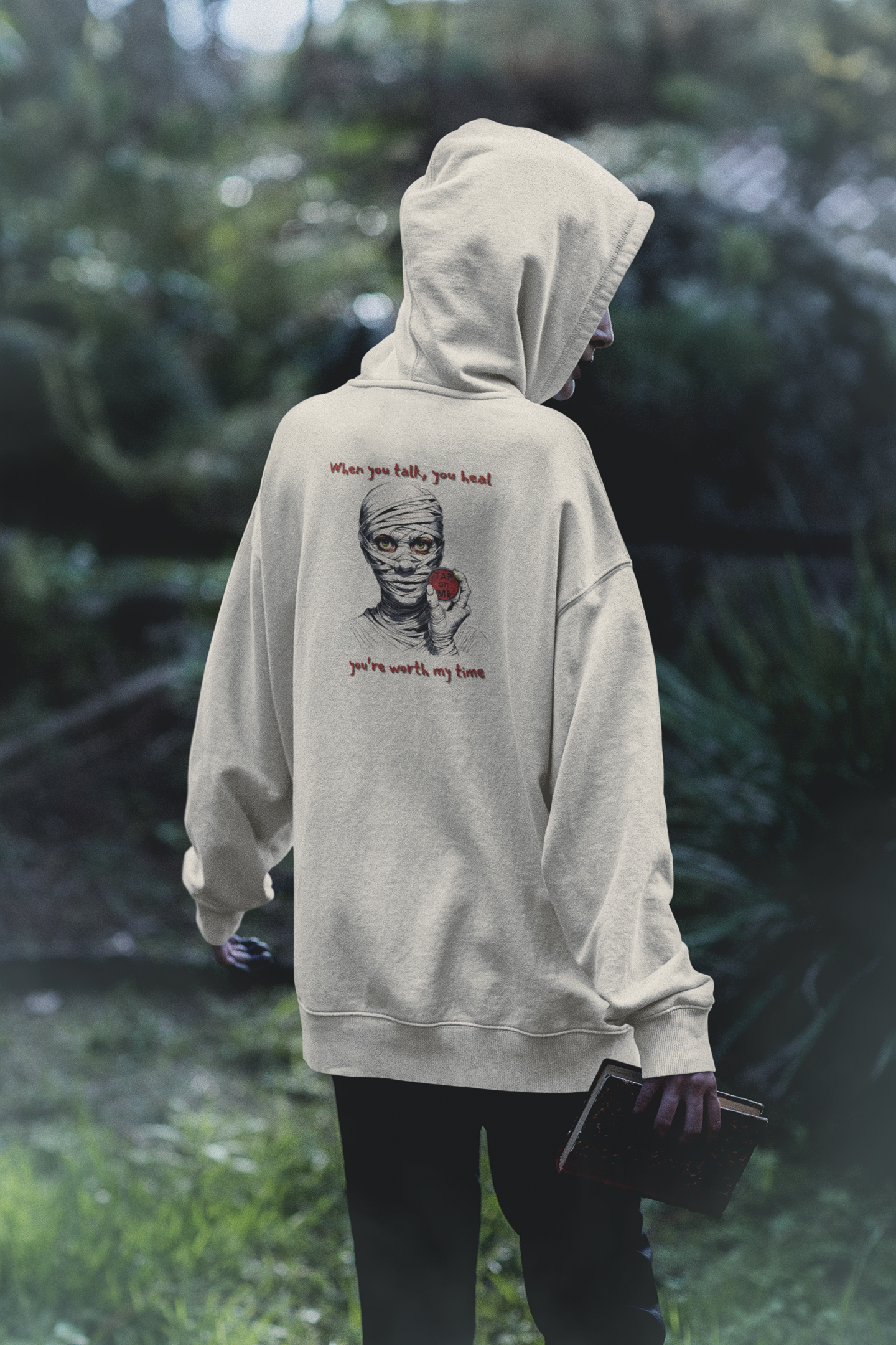 (e31437) When you talk, you heal (mummy) heavy hoodie
