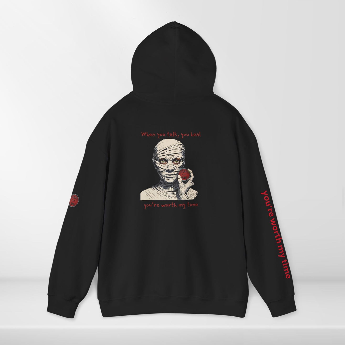 (e31437) When you talk, you heal (mummy) heavy hoodie