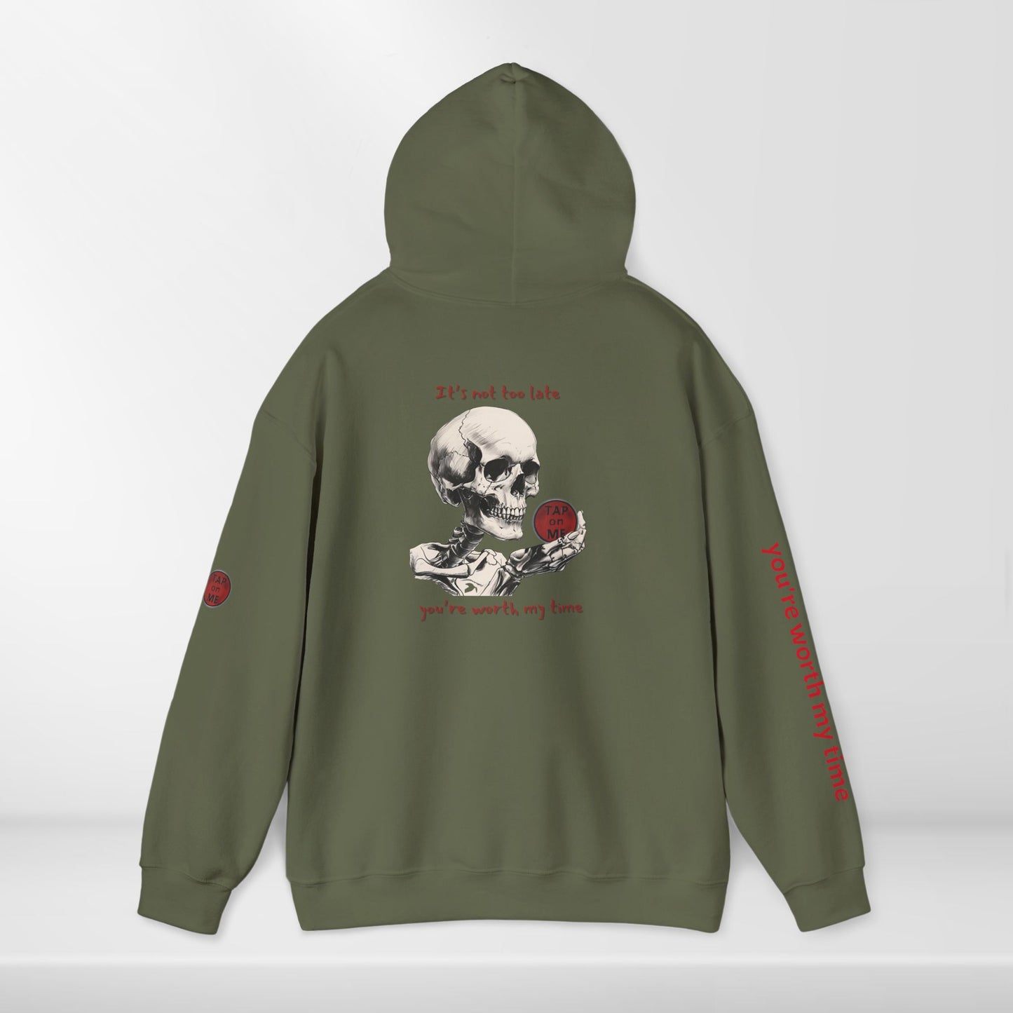 (e31439) It's not too late (skeleton) heavy hoodie