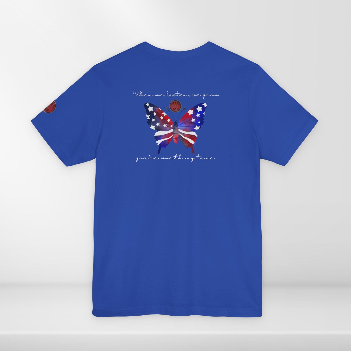 (e11335) You're worth my time (patriotic butterfly) short sleeve