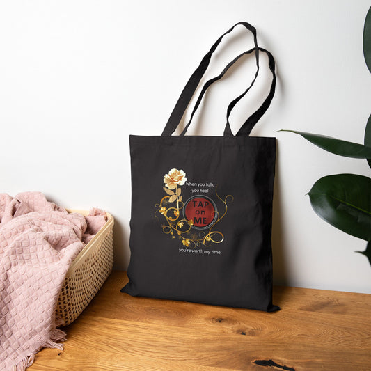 (f50709) When you talk, you heal (rose) tote bag