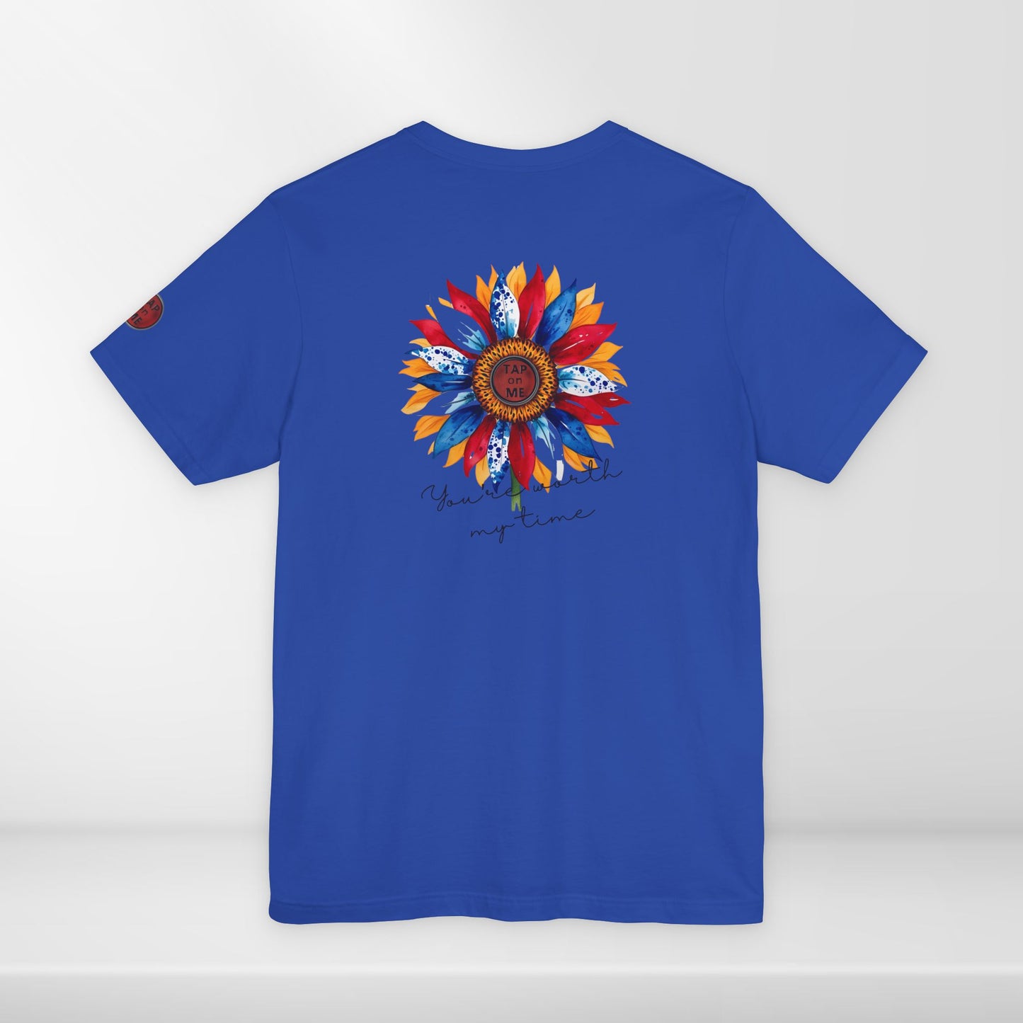 (e11332) You're worth my time (patriotic flower) short sleeve