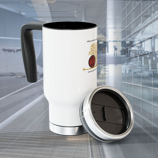 (f70806) When we listen, we grow travel mug