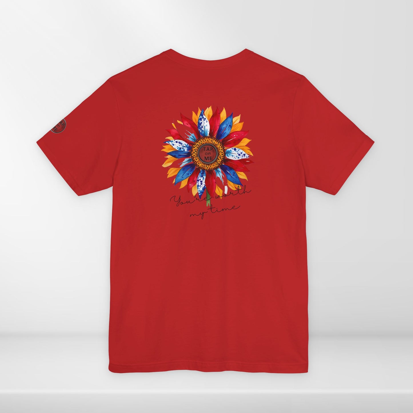 (e11332) You're worth my time (patriotic flower) short sleeve