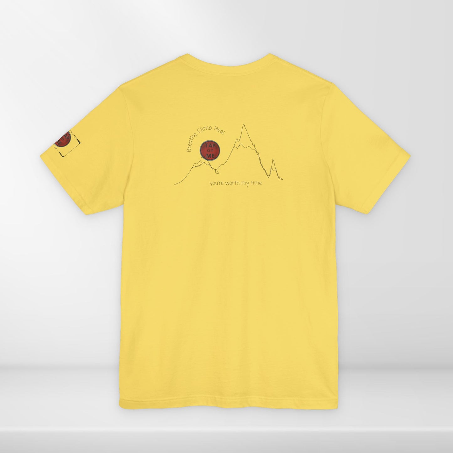 (d12055) Breathe. Climb. Heal. (mountains) short sleeve