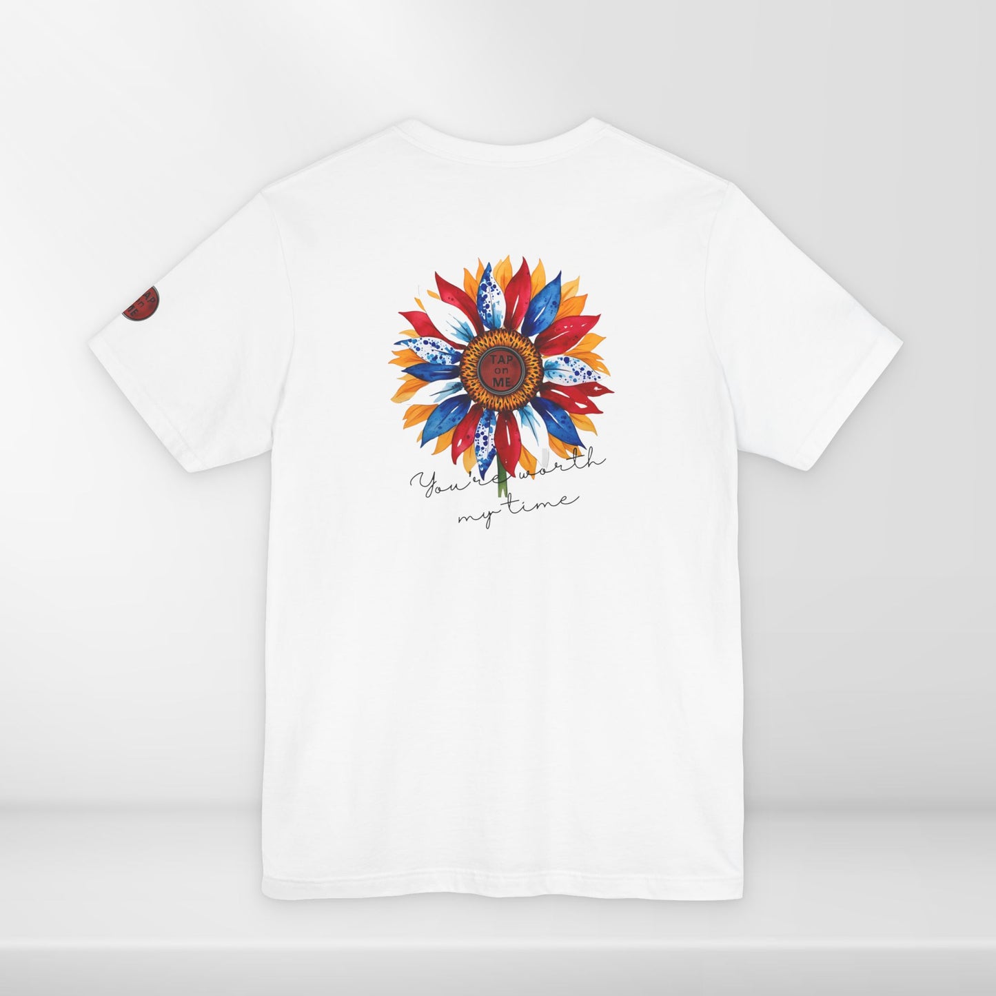 (e11332) You're worth my time (patriotic flower) short sleeve