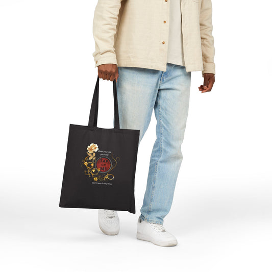 (f50709) When you talk, you heal (rose) tote bag