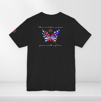 (e11335) You're worth my time (patriotic butterfly) short sleeve