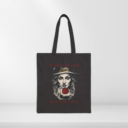 (e51436) Sit with me for a spell (witch) tote bag