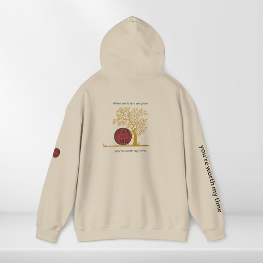 (b30406) When we listen, we grow (tree) heavy hoodie