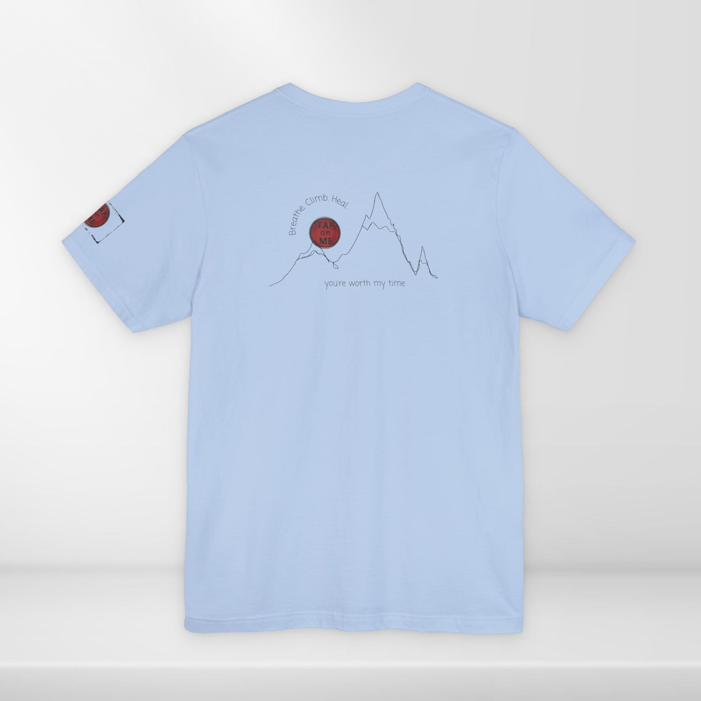 (d12055) Breathe. Climb. Heal. (mountains) short sleeve