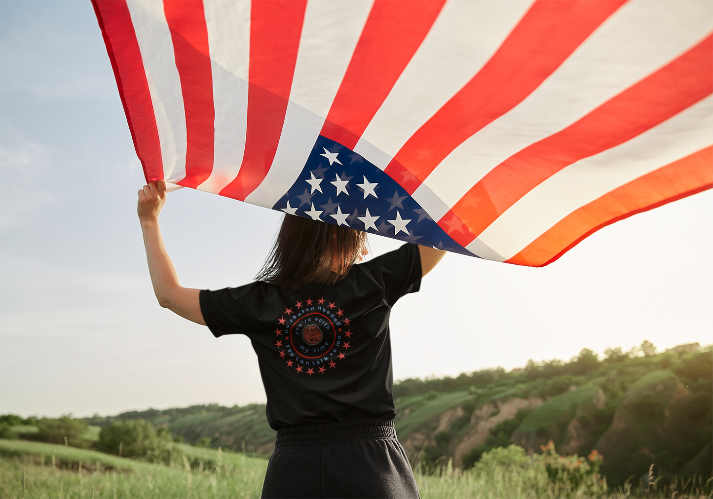 (e11234) No reason needed (patriotic wheel) short sleeve