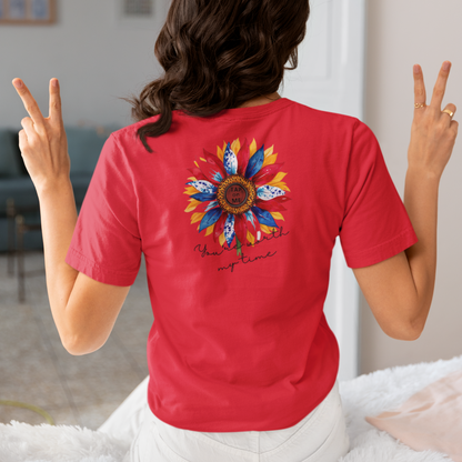 (e11332) You're worth my time (patriotic flower) short sleeve
