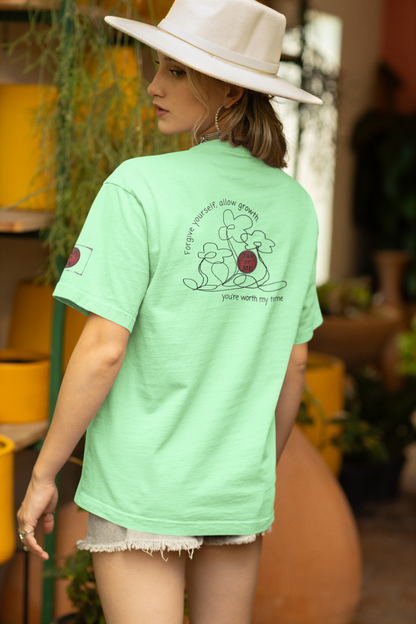 (d12058) Forgive yourself, allow growth (flowers) short sleeve
