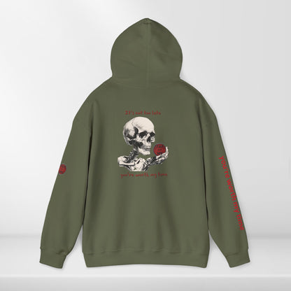 (e31439) It's not too late (skeleton) heavy hoodie
