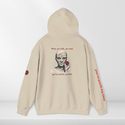 (e31437) When you talk, you heal (mummy) heavy hoodie