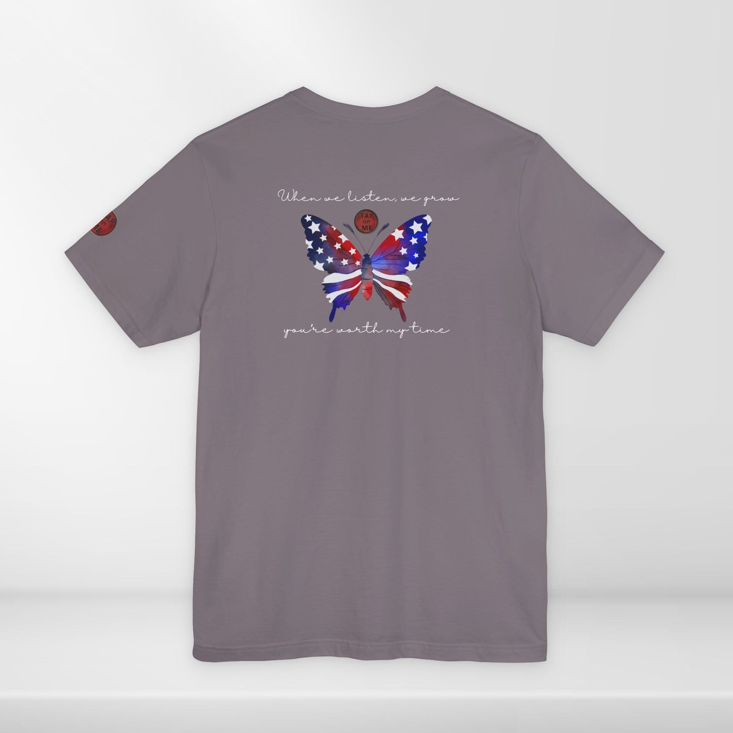 (e11335) You're worth my time (patriotic butterfly) short sleeve